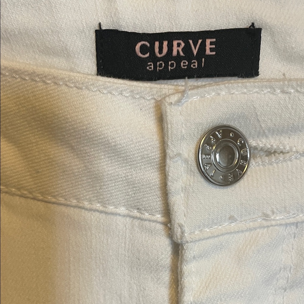 Curve Appeal White Denim Jeans Size 8 - Picture 2 of 9